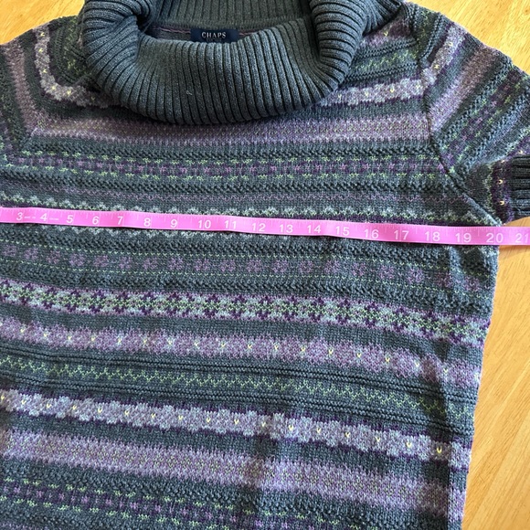 Chaps cotton blend short sleeve cowl neck sweater. Size XL - Picture 3 of 4